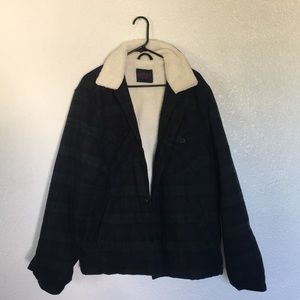 Plaid cotton on Sherpa jacket